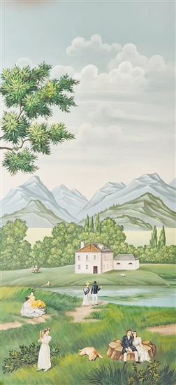 歐美風(fēng)格的手繪墻紙。（受訪者供圖）