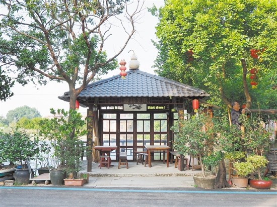 雙橋橫海村民黃錫堯打造的“美麗庭院”——“逍遙島”。