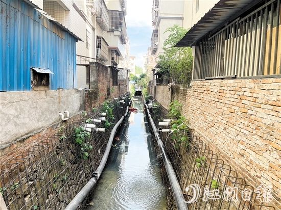 整改前的新昌明渠積存大量污水，長(zhǎng)時(shí)間暴露后容易發(fā)黑發(fā)臭。