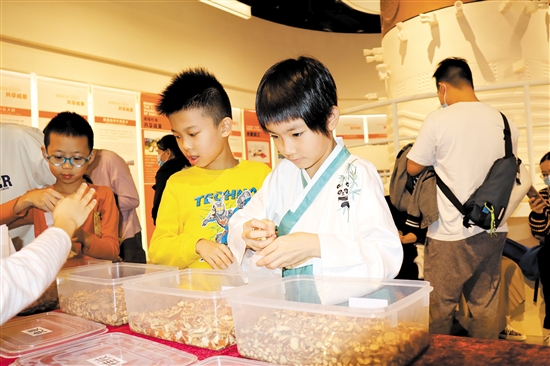 小朋友走進李錦記新會生產基地，了解調味品的制作。