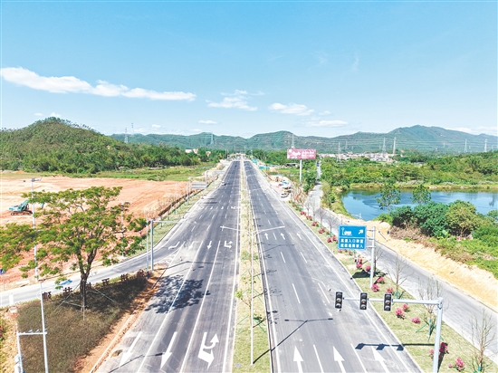 沈海高速公路恩城互通連接線擴建工程項目將原雙向四車道拓寬為雙向六車道。
