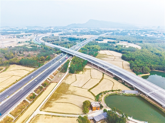 國道G325線鶴山址山至開平塘口段改建工程破解了長期以來國道穿城而過的交通瓶頸，串聯(lián)起月山、翠山湖、沙塘、赤坎四個互通式立交，直接將翠山湖工業(yè)園接入交通主干網(wǎng)。