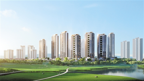 江發(fā)·翡翠觀瀾效果圖。僅為示意，以最終審批為準。