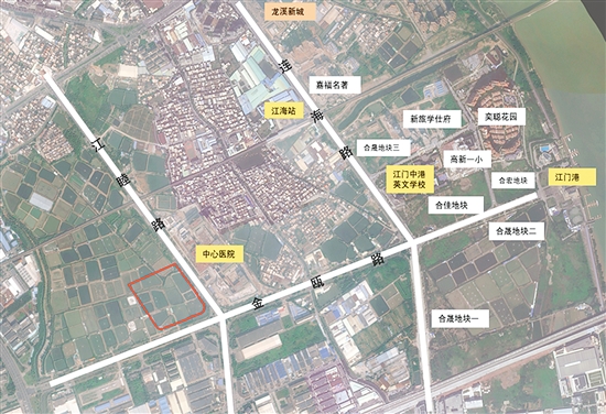 江海區(qū)22號地周邊配套齊全。市自然資源局供圖